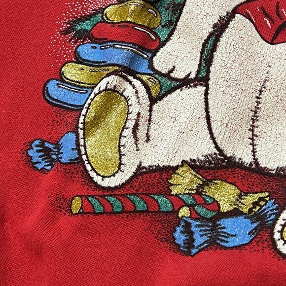 Vtg 1980s Teddy Bear Ugly Christmas Sweater Contest Winner L Tree Red Toys USA - Picture 4 of 6